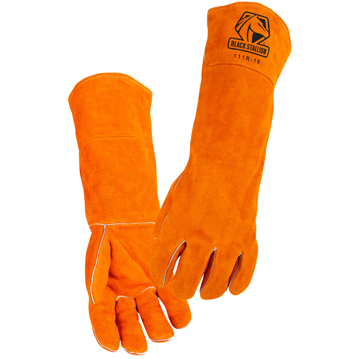 Black Stallion 111R-18 Select Shoulder Split Cowhide, 18 in Standard Welding Gloves