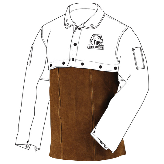 Black Stallion 14WB Side Split Cowhide Leather 14 Inch Welding Bib