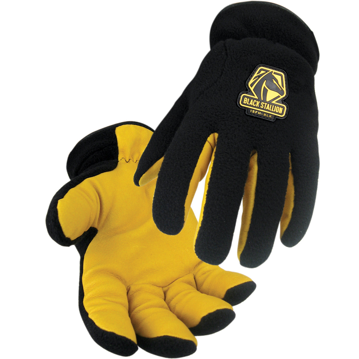 Black Stallion 15FH-BLK Toolhandz® Pro Fleece/Grain Pigskin Insulated Ergonomic Gloves