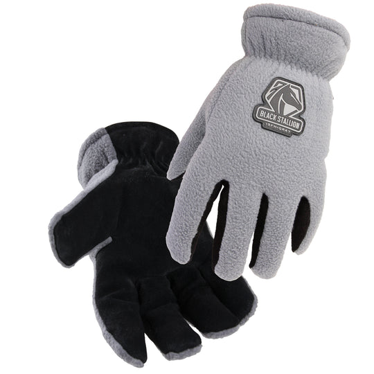 Black Stallion 15FH-GRAY Toolhandz® Pro Fleece/Cow Split Multiblend Insulated Ergonomic Gloves