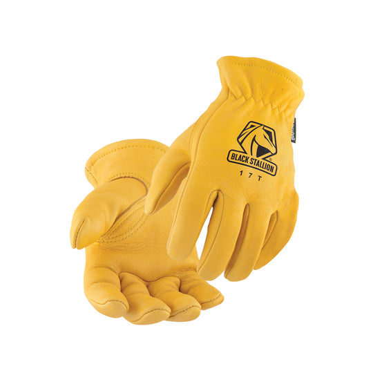 Black Stallion 17T Grain Deerskin Thinsulate Insulated DRIVER'S Style Gloves