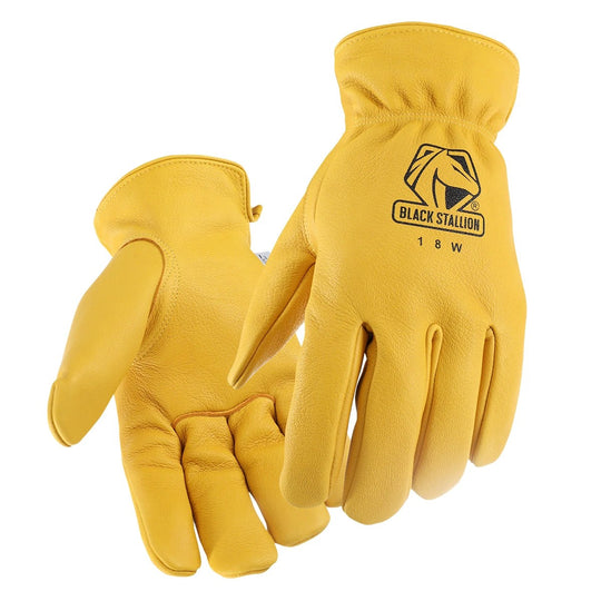 Black Stallion 18W Grain Deerskin Thinsulate Insulated DRIVER'S Style Gloves