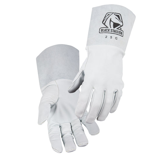 Black Stallion 25G Grain Goatskin Long Cuff TIG Welding Gloves