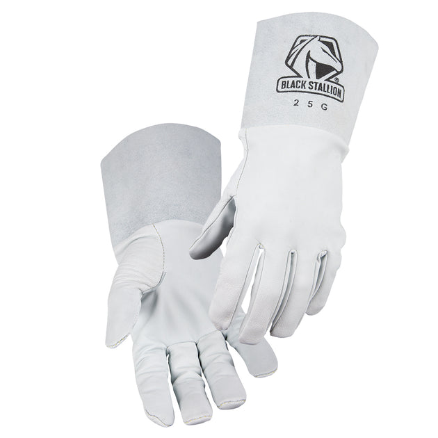 Black Stallion 25G Grain Goatskin Long Cuff TIG Welding Gloves