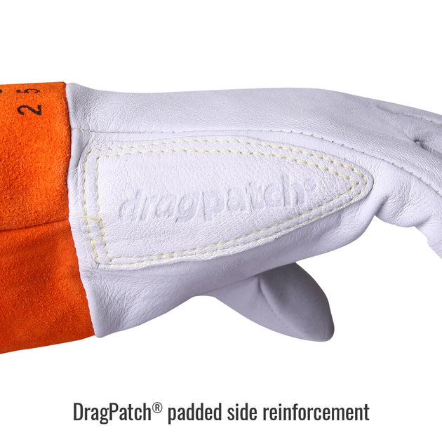 DragPatch® padded side reinforcement — Black Stallion 25K tig glove
