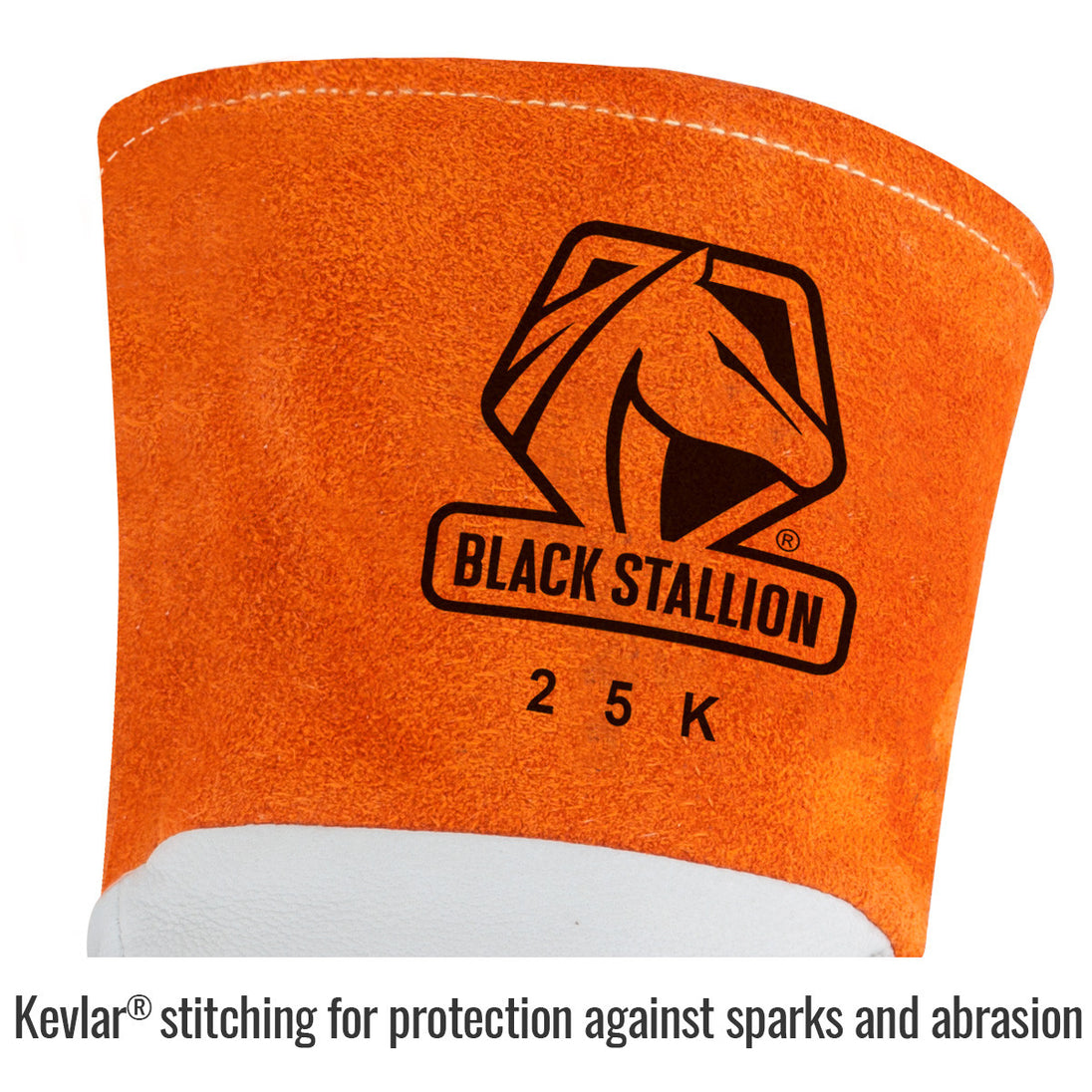 Kevlar® stitching for protection against sparks and abrasion — Black Stallion 25K tig glove