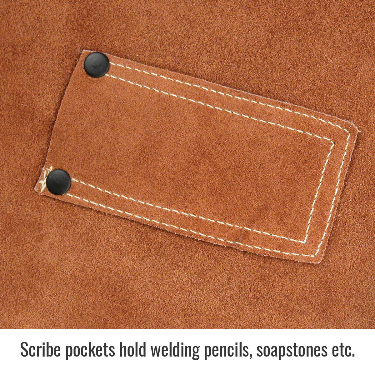 Scribe pockets hold welding pencils, soapstones etc — Black Stallion 30WC welding jacket