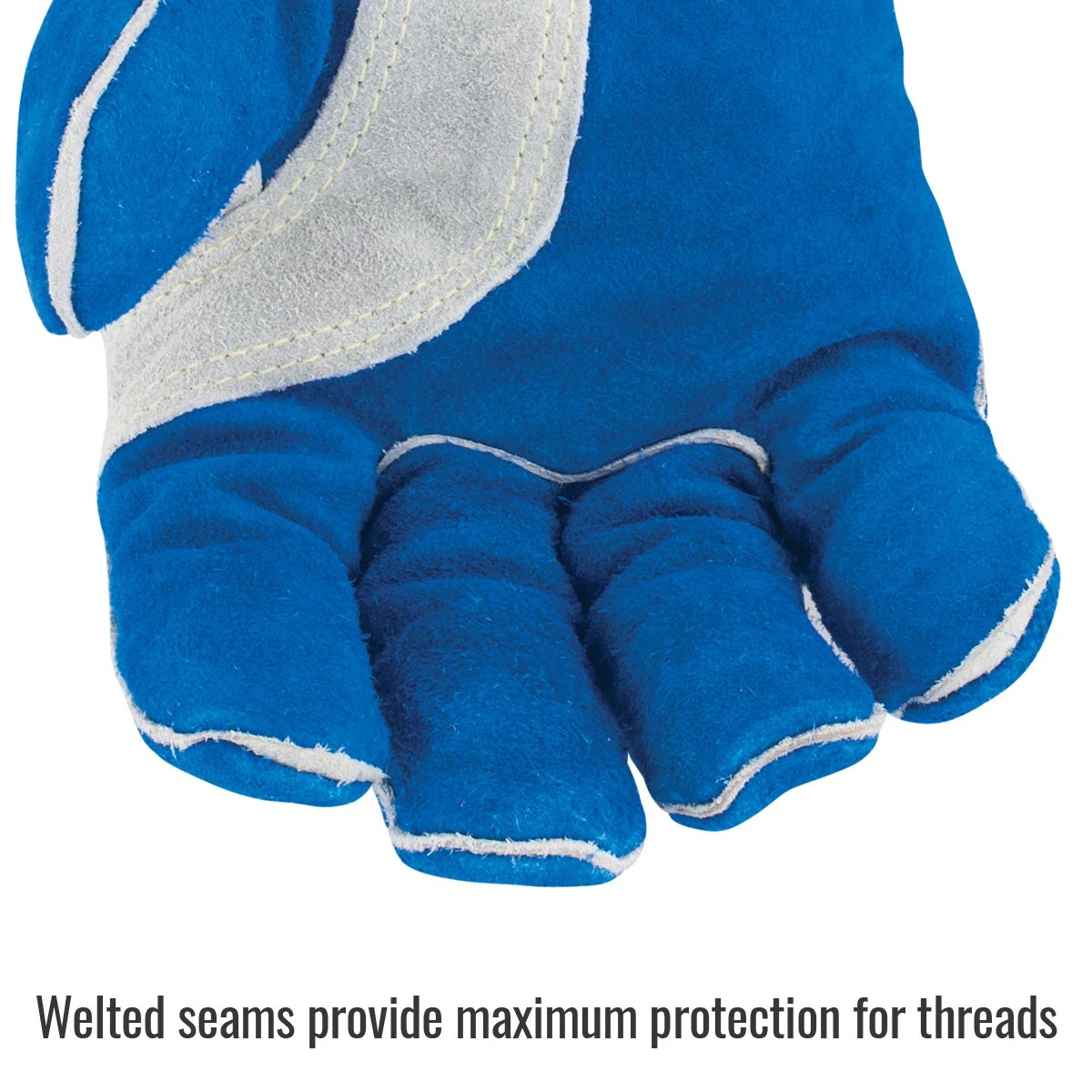 Welted seams provide maximum protection for threads — Black Stallion 320 welding gloves