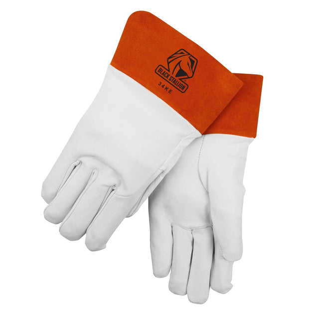 Black Stallion 34KE Grain Kidskin Short Cuff TIG Welding Gloves