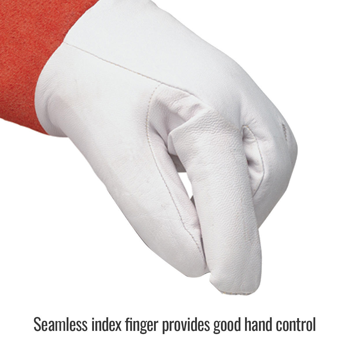 Seamless index finger provides good hand control — Black Stallion 34KE welding gloves