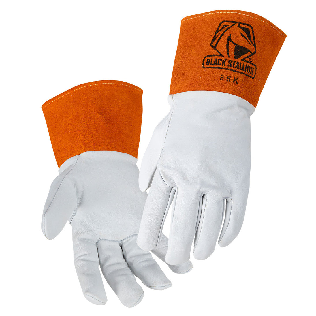 Black Stallion 35K Top Grain Kidskin Long Cuff TIG Welding Gloves