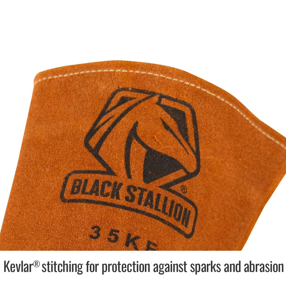 Kevlar® stitching for protection against sparks and abrasion — Black Stallion 35KE tig glove