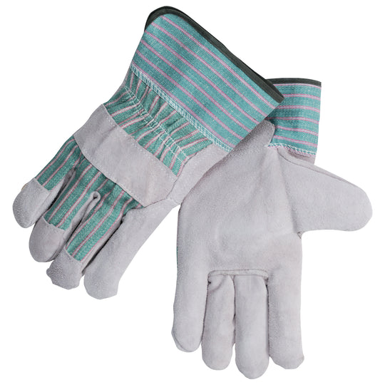 Black Stallion 5BE Split Cowhide Strap Back Basic Leather Palm Work Gloves