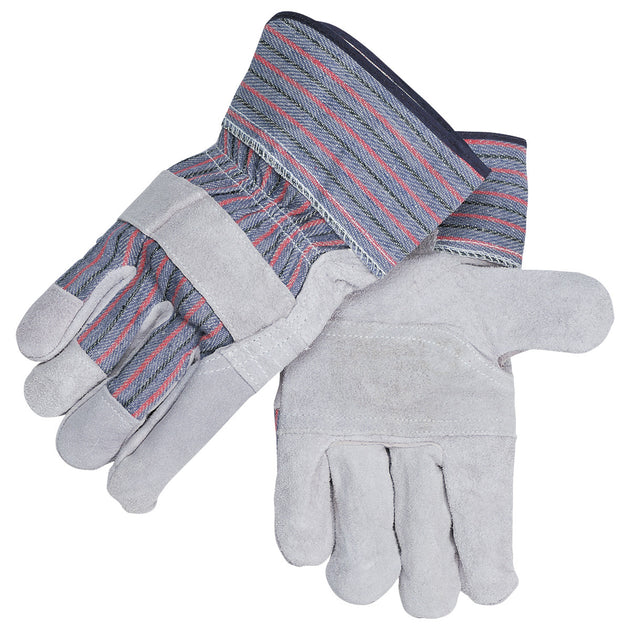 Black Stallion 5BEE Split Cowhide Patched Palm Basic Leather Palm Work Gloves