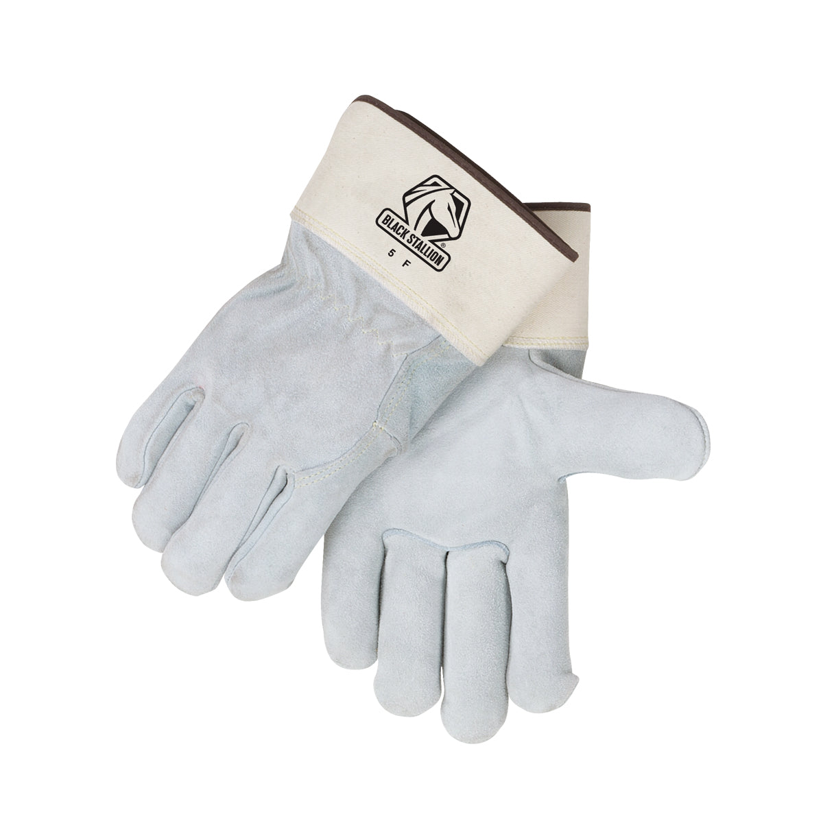 Black Stallion 5F Side Split Cowhide Full Back Premium Leather Palm Work Gloves