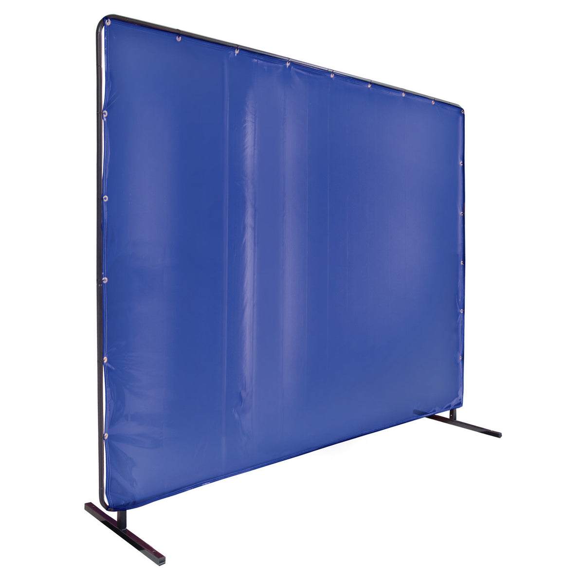 Black Stallion 6X10VF1-BLU 14 Mil 6' x 10' Blue Saf-Vu 1 Panel Welding Screen & Frame Set