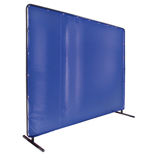 Black Stallion 6X6VF1-BLU 14 Mil 6' x 6' Blue Saf-Vu 1 Panel Welding Screen & Frame Set