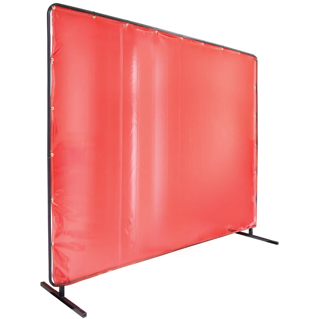 Black Stallion 6X8VF1-ORA 14 Mil 6' x 8' Orange Saf-Vu 1 Panel Welding Screen & Frame Set