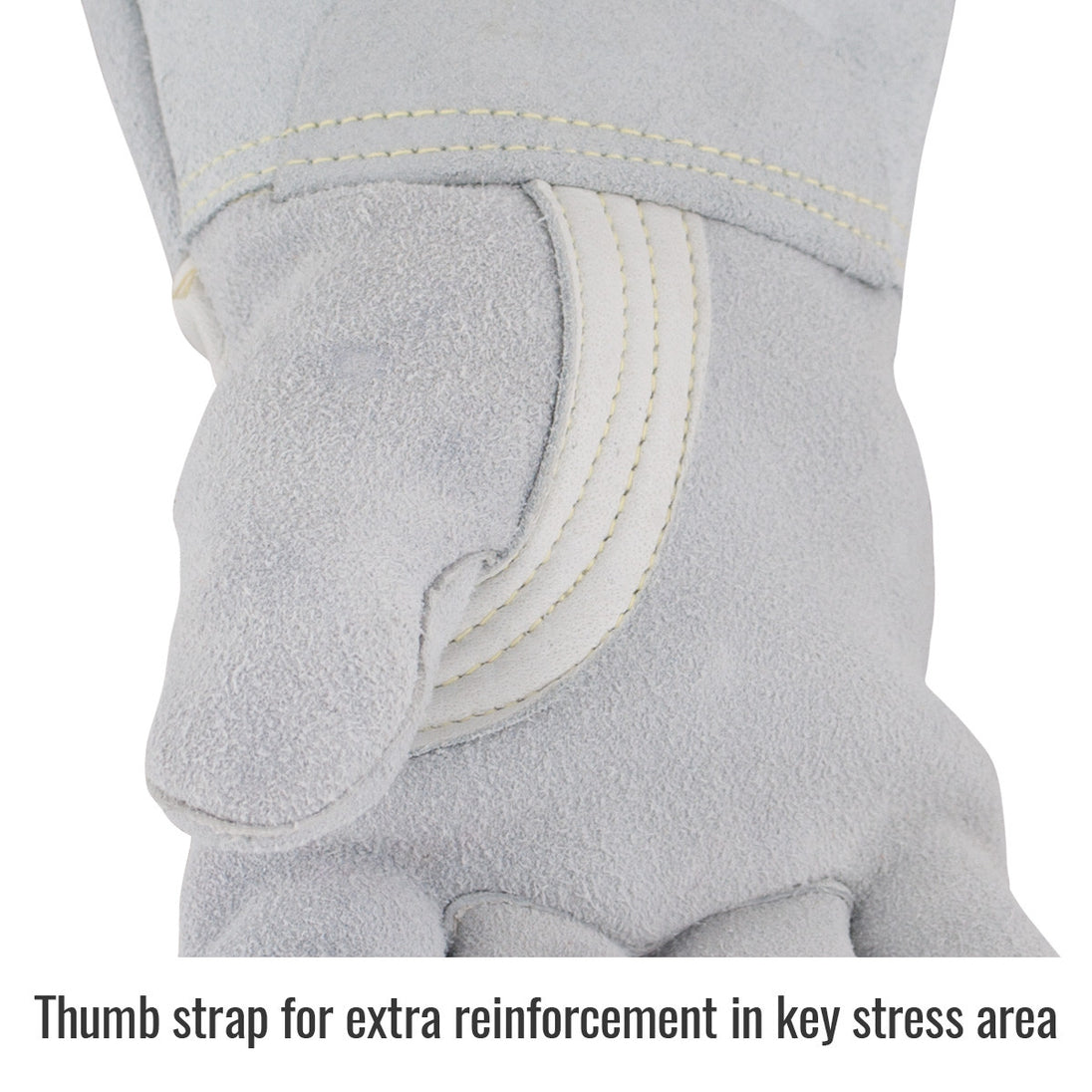 Thumb strap for extra reinforcement in Key stress area — Black Stallion 750 stick glove