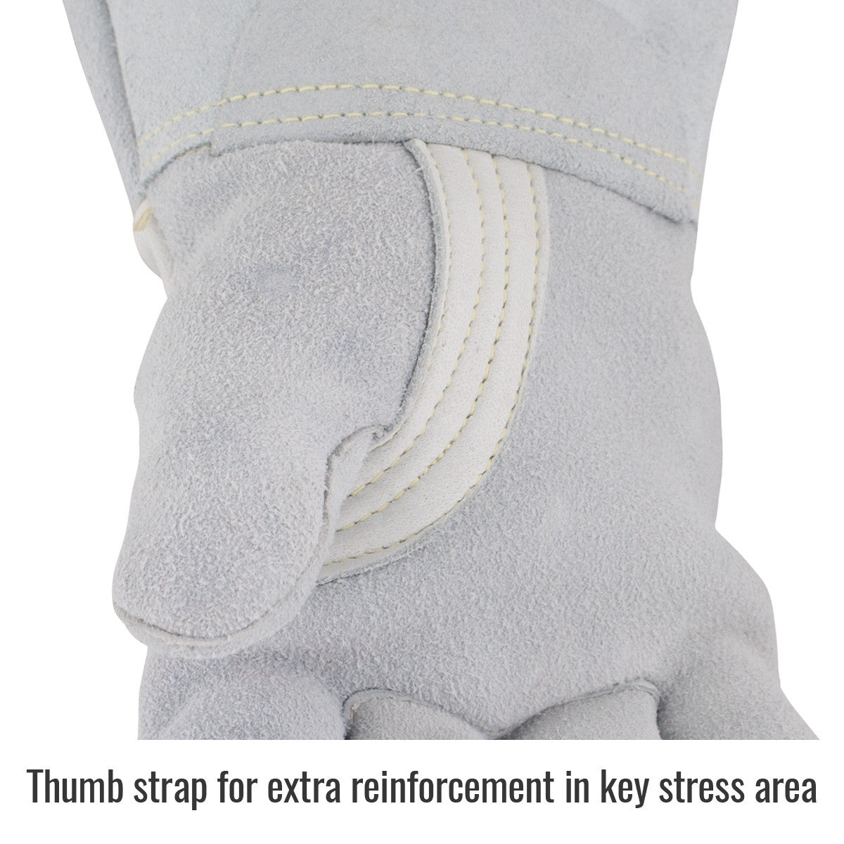 Thumb strap for extra reinforcement in Key stress area — Black Stallion 750 stick glove