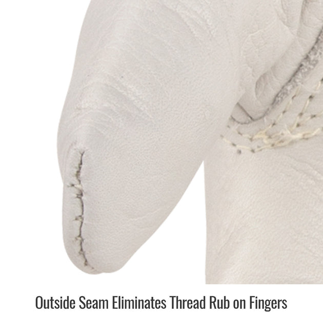 Outside Seam Eliminates Thread Rub on Fingers — Black Stallion 87 style gloves