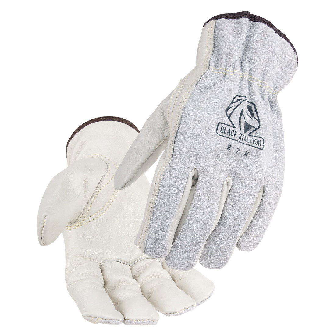 Black Stallion 87K Grain/Split Cowhide Kevlar® Sewn DRIVER'S Style Gloves