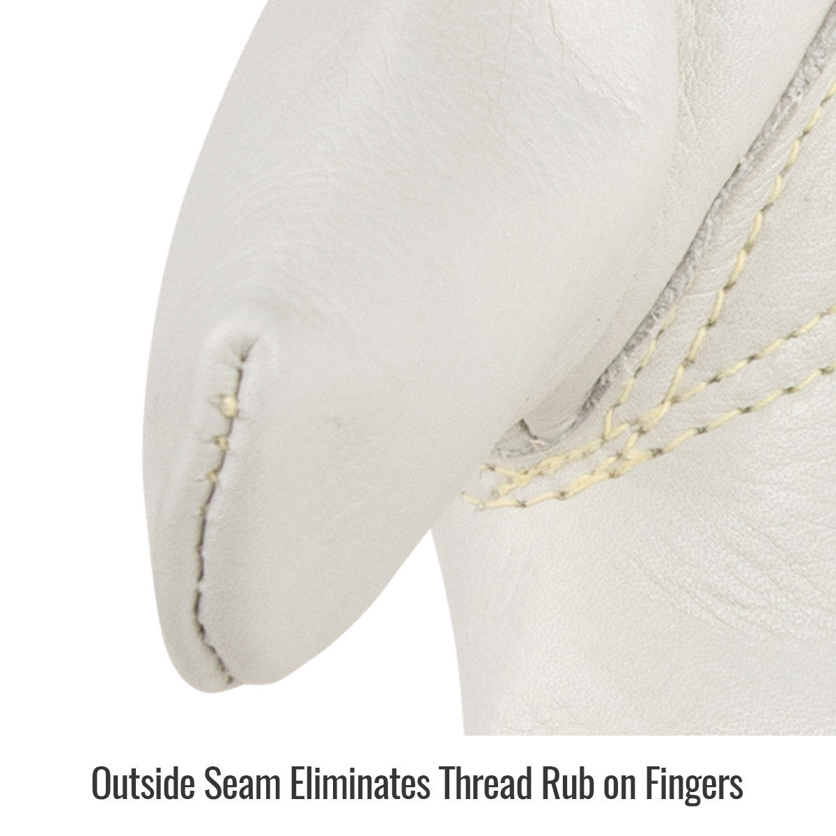 Outside Seam Eliminates Thread Rub on Fingers — Black Stallion 87K style gloves
