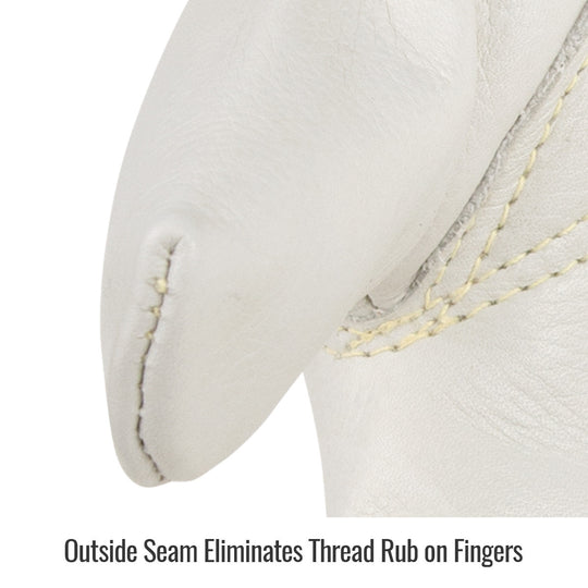 Outside Seam Eliminates Thread Rub on Fingers — Black Stallion 87K style gloves