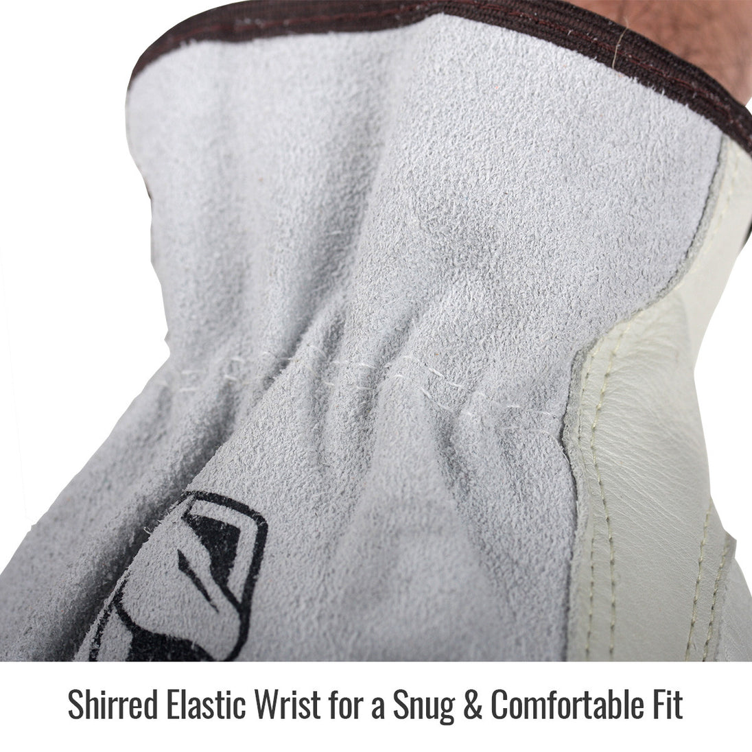 Shirred Elastic Wrist for a Snug & Comfortable Fit — Black Stallion 87K style gloves