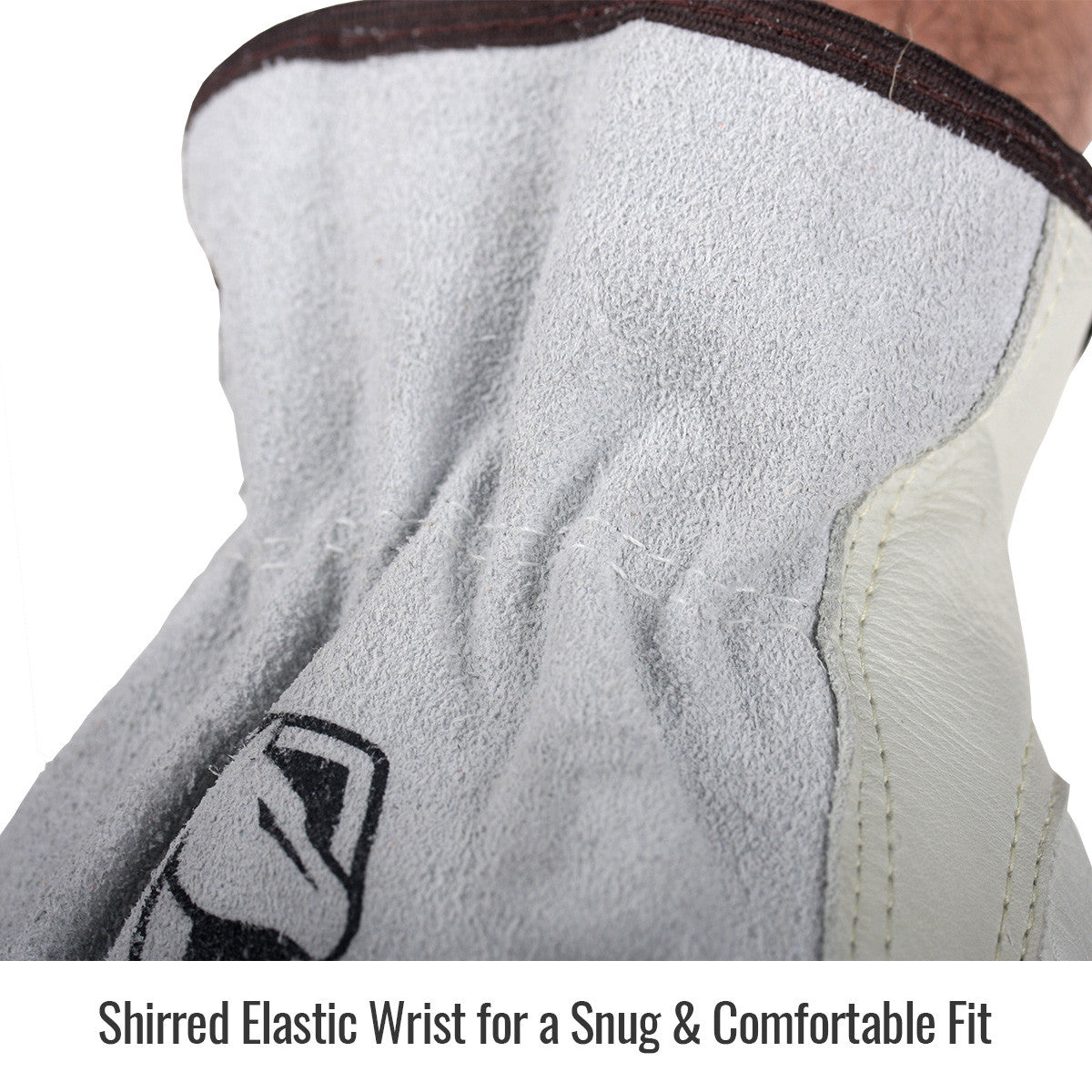 Shirred Elastic Wrist for a Snug & Comfortable Fit — Black Stallion 87K style gloves