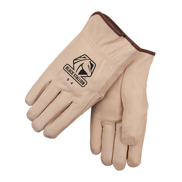 Black Stallion 94 Grain Cowhide Elastic Wrist Basic DRIVER'S Style Gloves