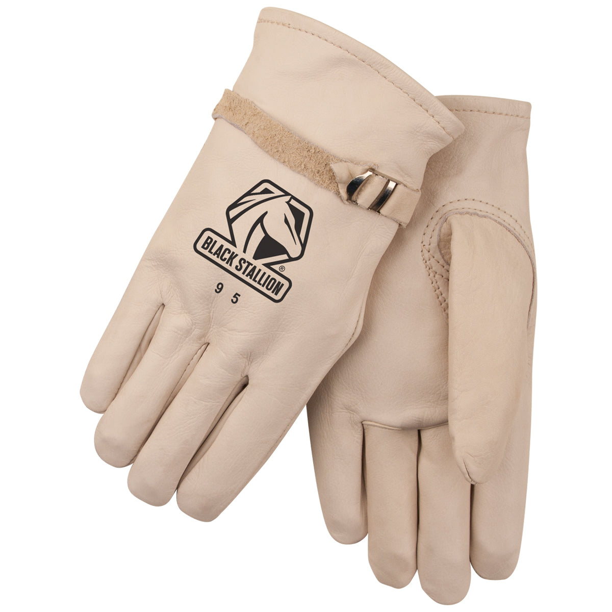 Black Stallion 95 Grain Cowhide Pull Strap Premium DRIVER'S Style Gloves