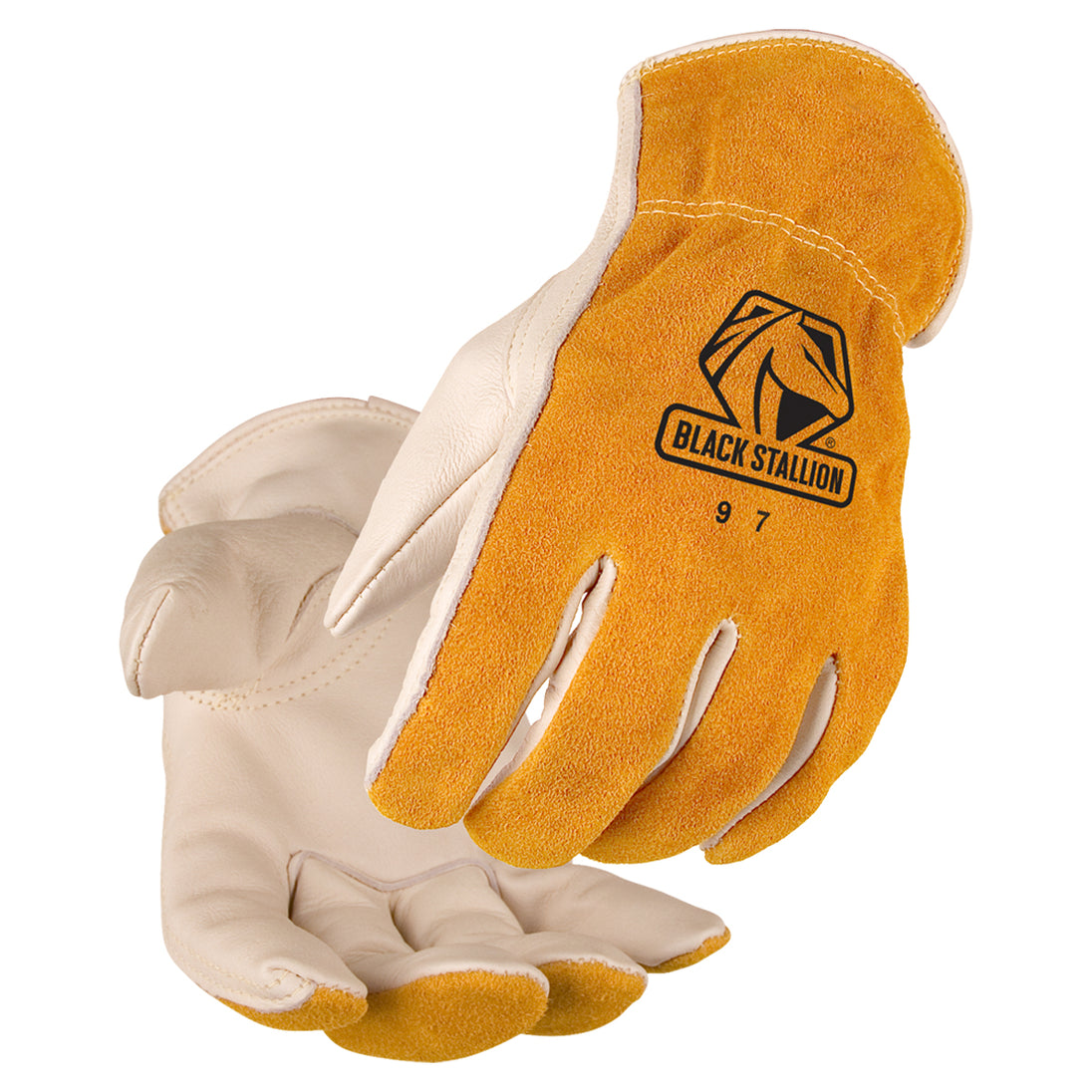 Black Stallion 97 Grain Cowhide Palm Drivers Glove with Cotton Stitching