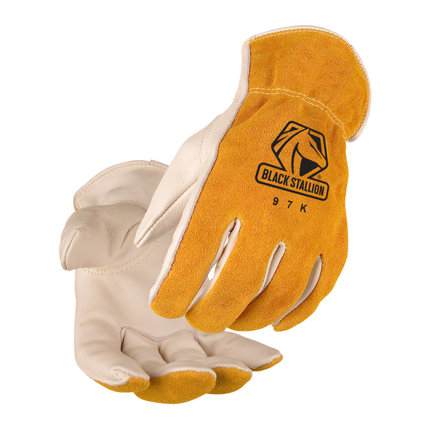 Black Stallion 97K Grain Cowhide Drivers Glove with Kevlar® stitching