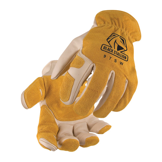 Black Stallion 97SW Grain Cowhide Palm Drivers Glove with Reinforced Palm
