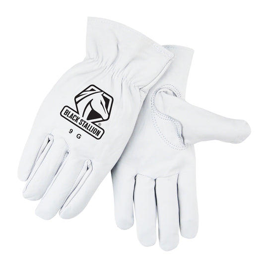 Black Stallion 9G Top Grain Goatskin Elastic Wrist DRIVER'S Style Gloves