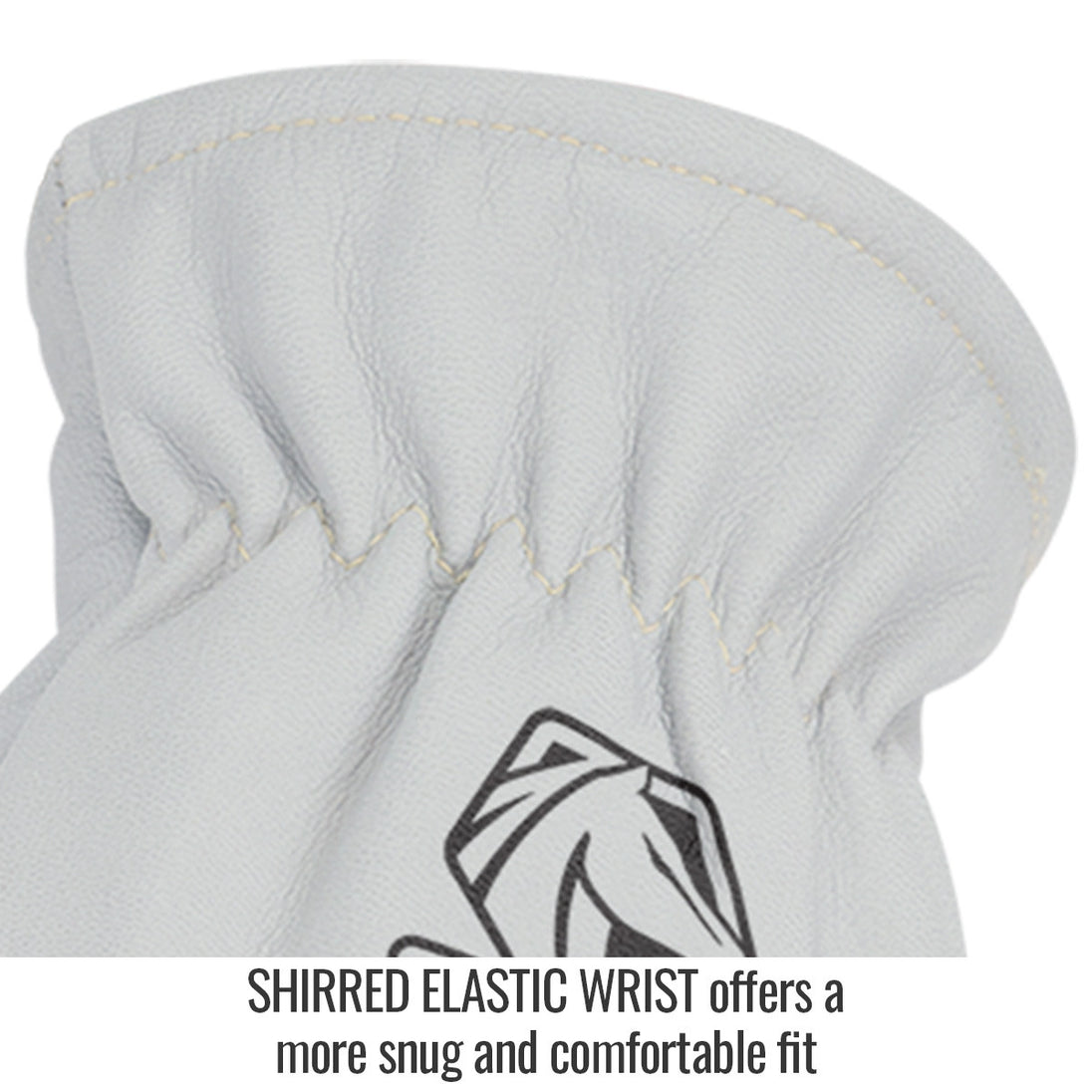 Shirred Elastic Wrist offers a more snug and comfortable fit — Black Stallion 9GWCR style gloves
