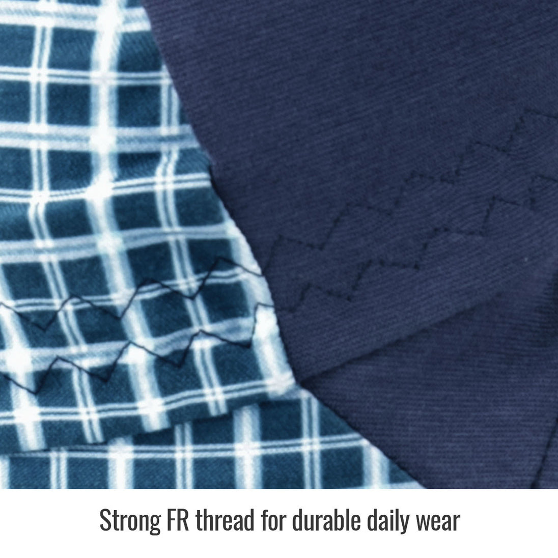 Black Stallion AH1730-BL FR Cotton Welding Cap With Hidden Bill Extension, Blue Plaid, detail view 1