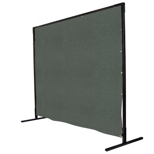 Black Stallion 6X10CF1 12 oz 6' x 10' Olive Canvas Duck 1 Panel Welding Screen & Frame Set