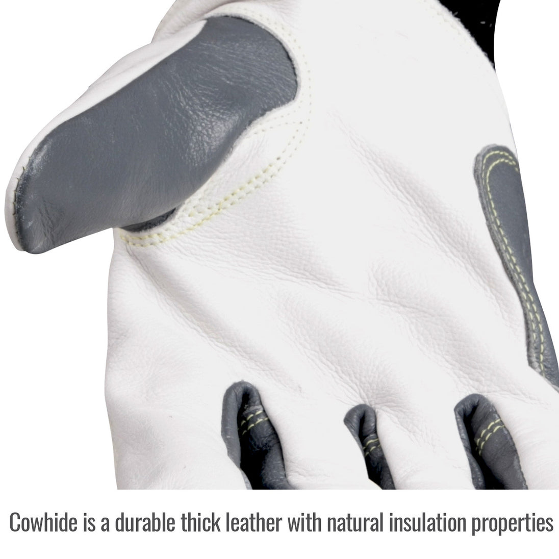 Cowhide is a durable thick leather with natural insulation properties — Black Stallion A61 utility glove