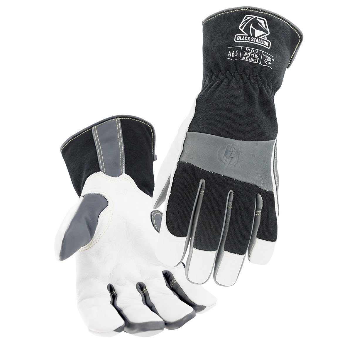 Black Stallion A65 Arc Rated A6 Cut Resistant Cowhide And FR Cotton Utility Glove