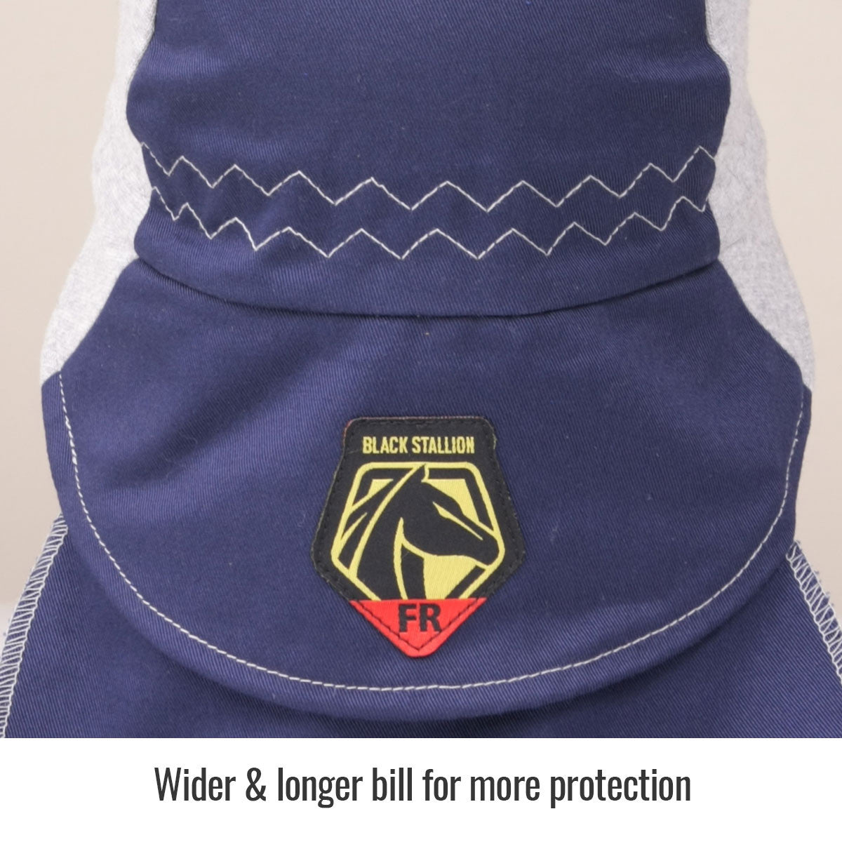 Wider & longer bill for more protection — Black Stallion AH1630-NG welding cap
