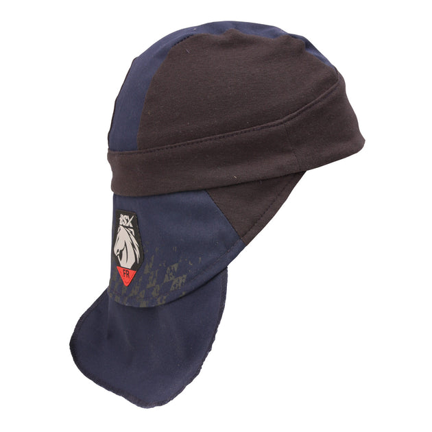 Black Stallion AH1631-NB FR Cotton Welding Cap With Hidden Bill Extension, Navy/Black