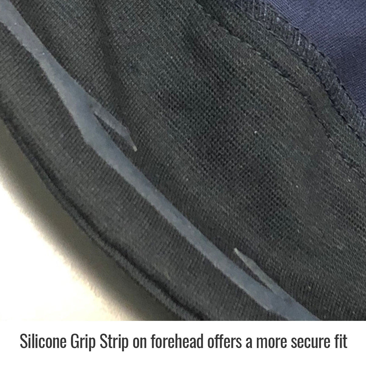 Silicone Grip Strip on forehead offers a more secure fit — Black Stallion AH1631-NB welding cap