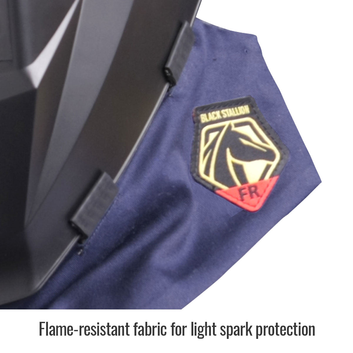 Flame-resistant fabric for light spark protection — Black Stallion AH2140-NS helmet bib
