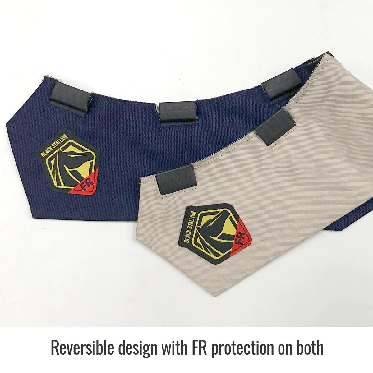 Reversible design with FR protection on both — Black Stallion AH2140-NS helmet bib