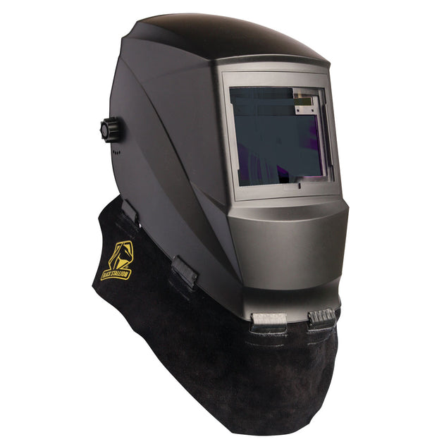 Black Stallion AH5040-BK Wrap Around Wldg Helmet Bib Black Cowsplit