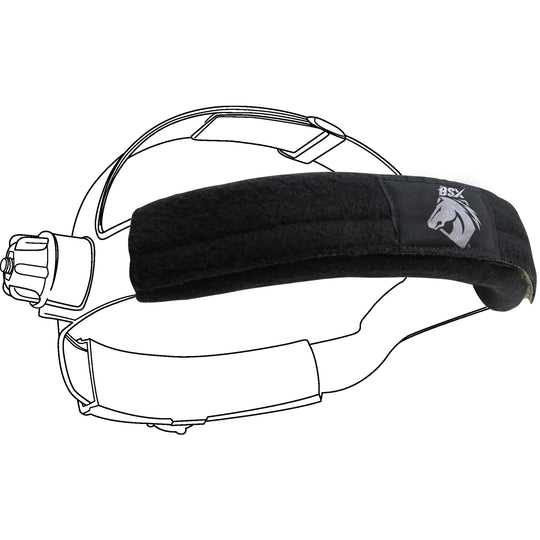 Black Stallion BC5SB-BK BSX Black, Red Logo Helmet Sweatbands (2, Pack)