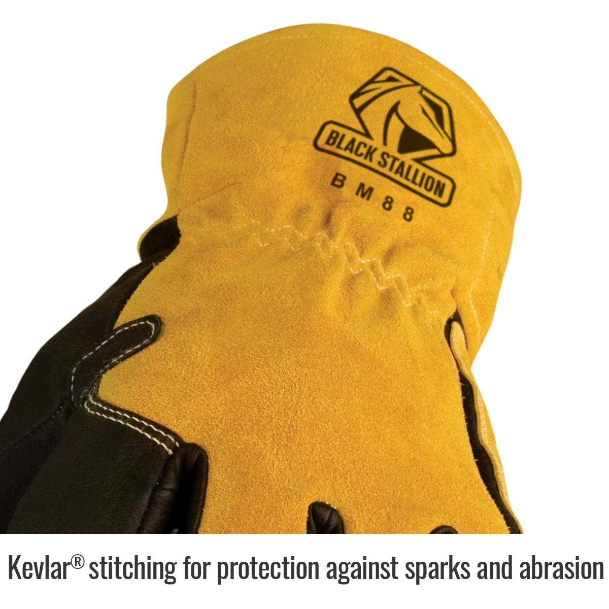 Kevlar® stitching for protection against sparks and abrasion — Black Stallion BM88 mig glove