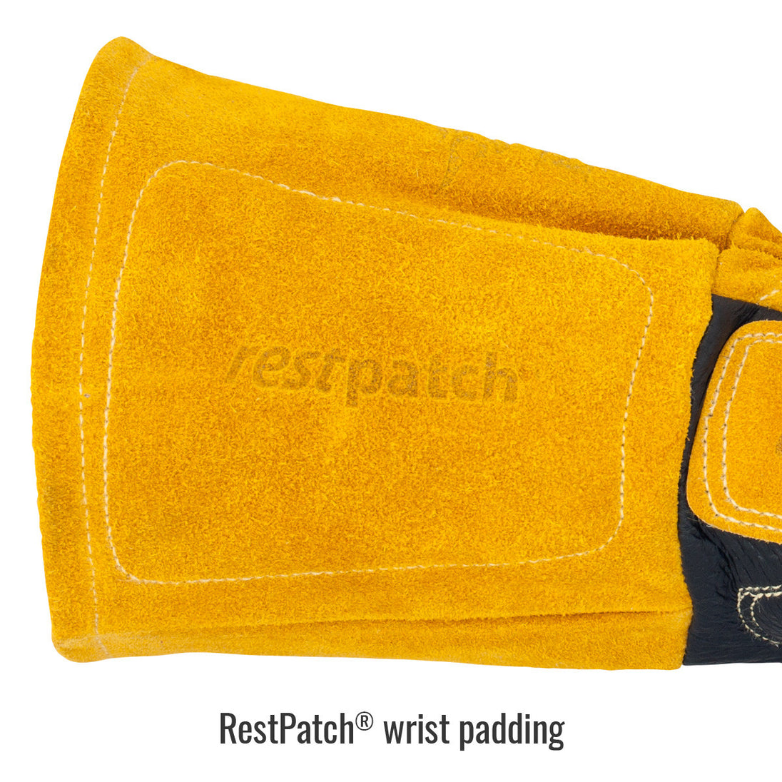 RestPatch® wrist padding — Black Stallion BM88 mig glove